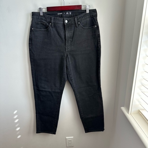 Old Navy OG Straight High-Rise Ankle Jean - Washed Black - Picture 2 of 7